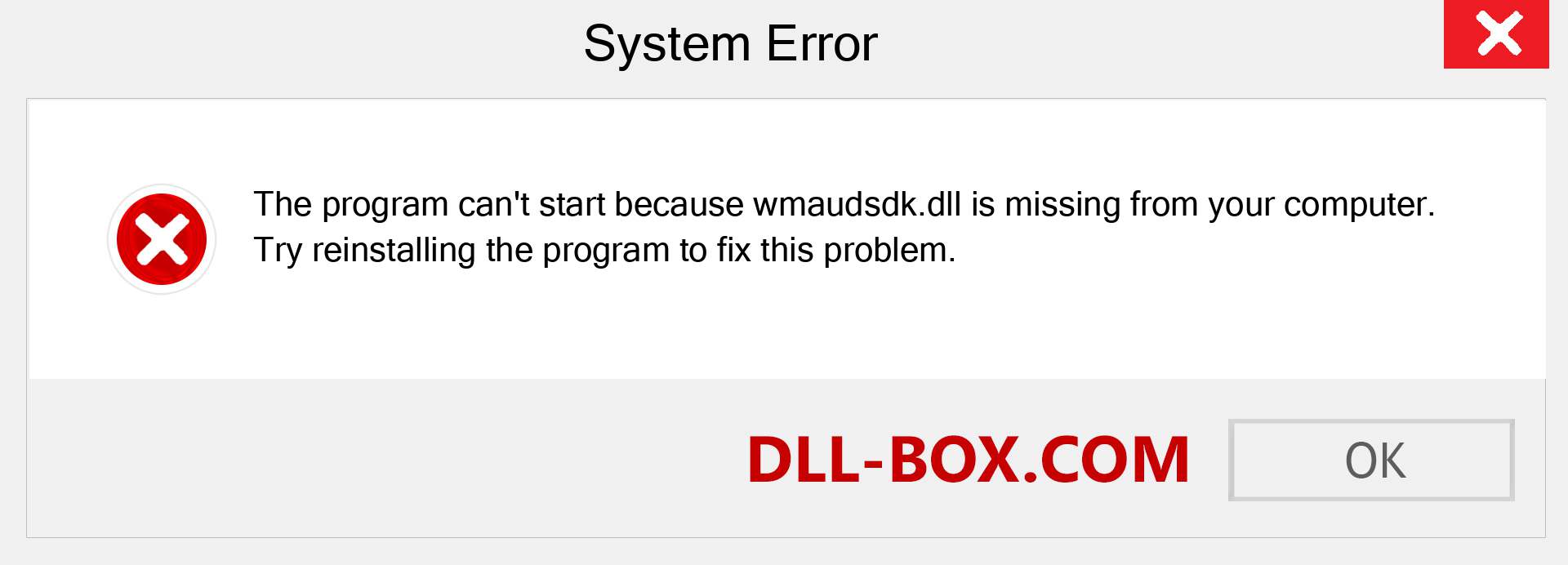  wmaudsdk.dll file is missing?. Download for Windows 7, 8, 10 - Fix  wmaudsdk dll Missing Error on Windows, photos, images