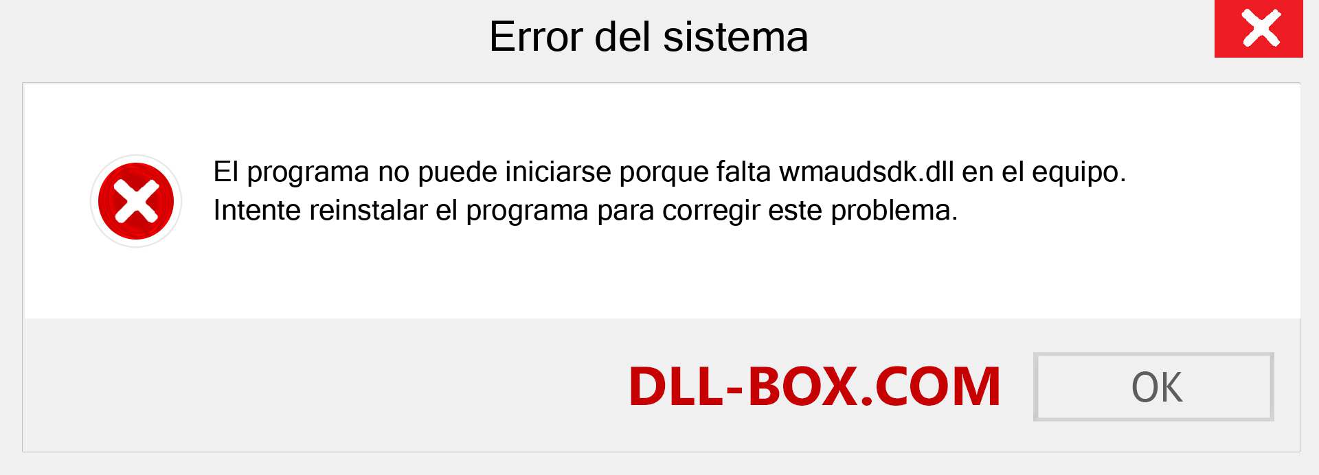 ¿Falta el archivo wmaudsdk.dll ?. Descargar para Windows 7, 8, 10 - Corregir wmaudsdk dll Missing Error en Windows, fotos, imágenes